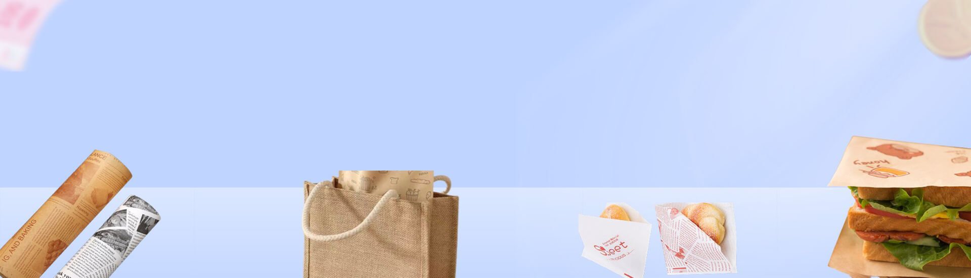 Greaseproof paper bag banner