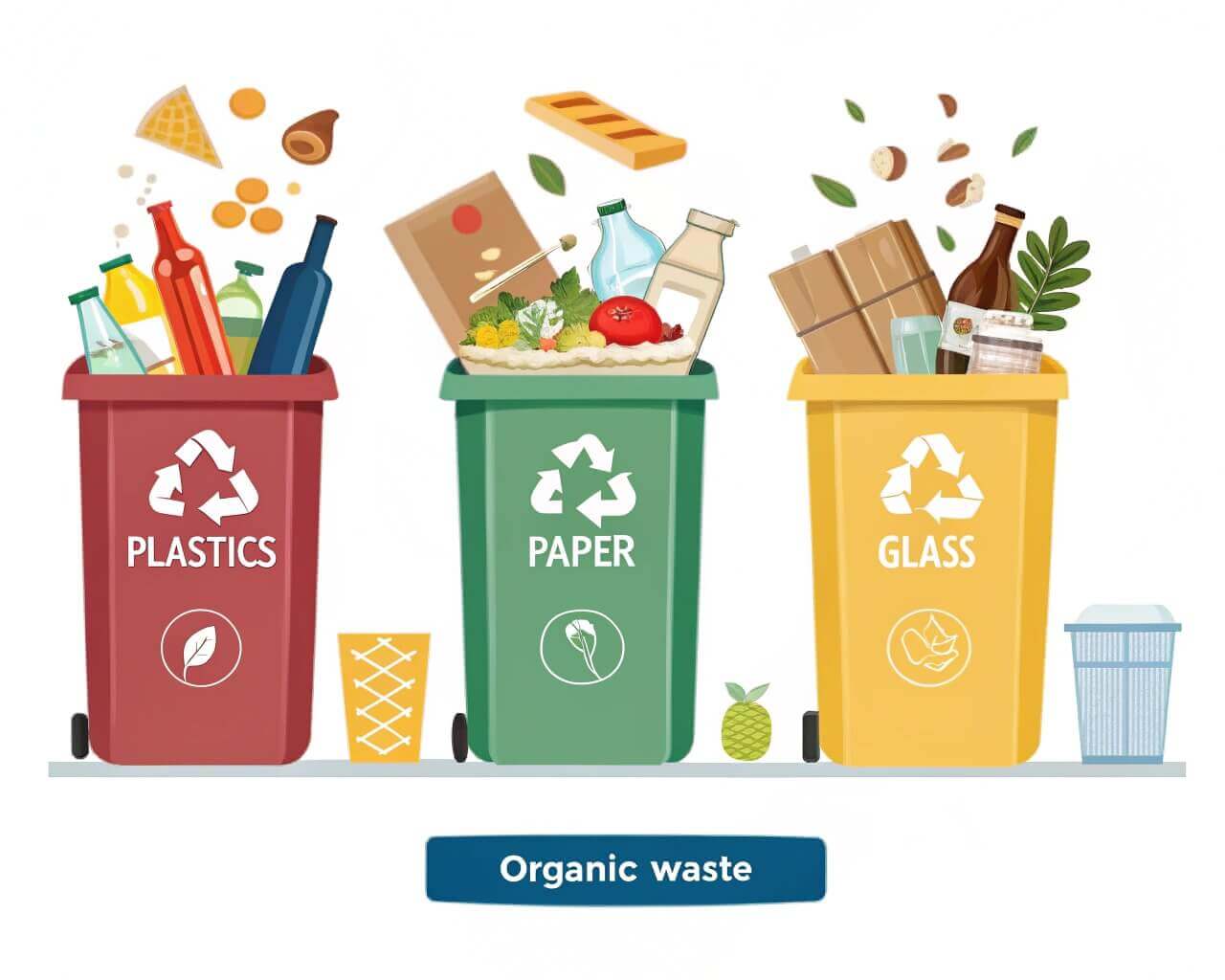 Waste type sorting graphic